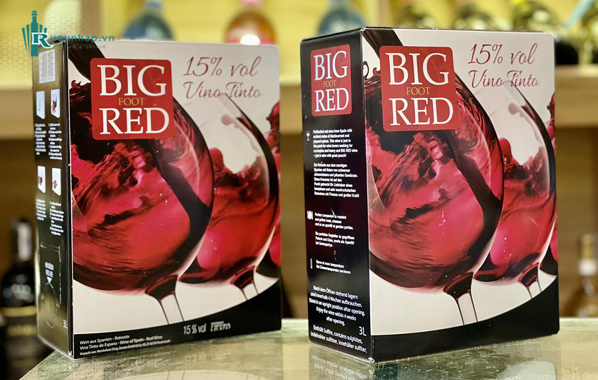 Rượu Vang Bịch Tây Ban Nha Big Red 3 lít 6 Rượu Vang Bịch Tây Ban Nha Big Red 3 lít