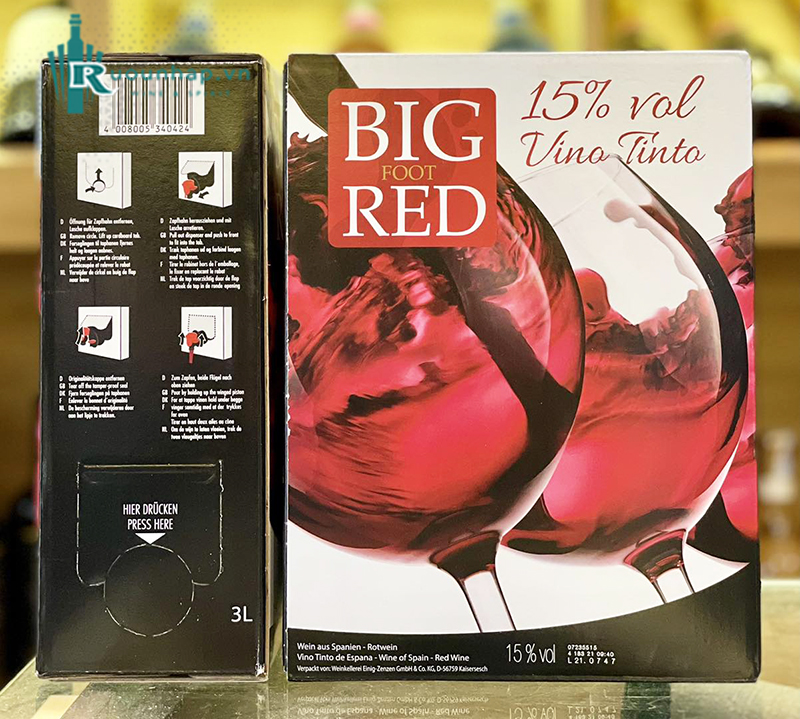 Rượu Vang Bịch Tây Ban Nha Big Red 3 lít 5 Rượu Vang Bịch Tây Ban Nha Big Red 3 lít