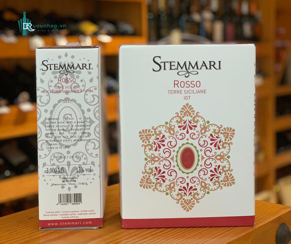 Rượu Vang Bịch Stemmari Rosso Terre Siciliane IGT 3L