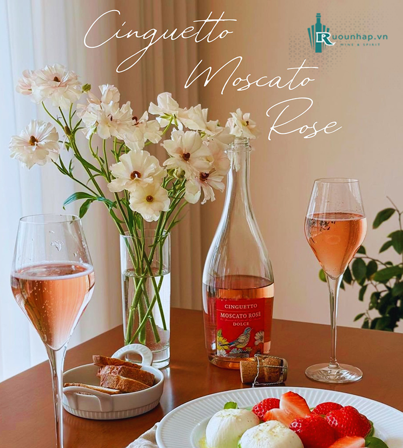 Rượu Vang Cinguetto Moscato Rose