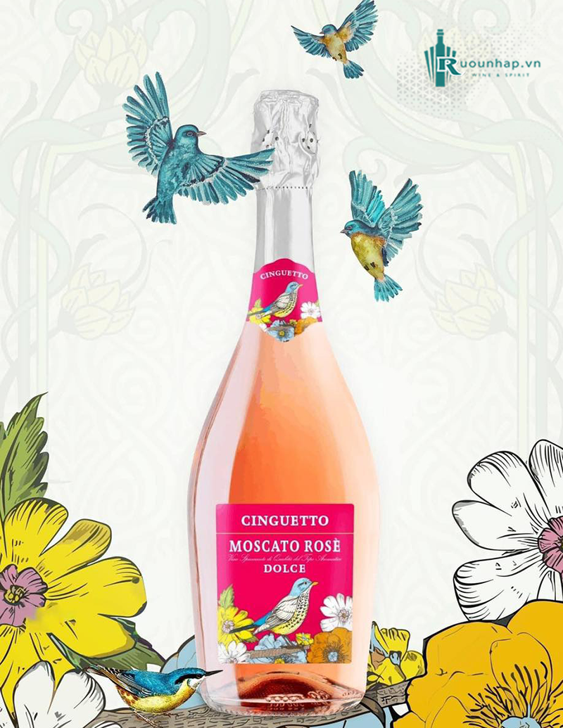 Rượu Vang Cinguetto Moscato Rose