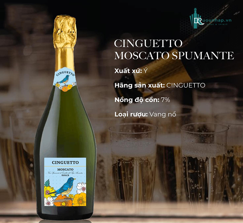 Rượu Vang Cinguetto Moscato Spumante