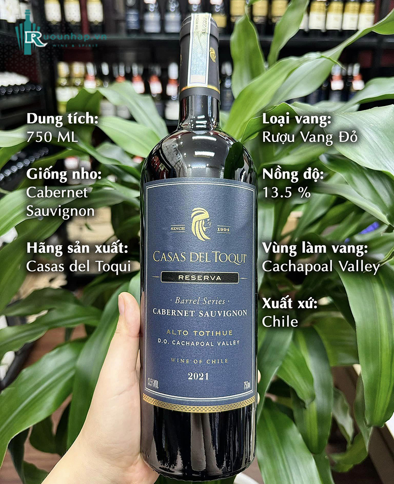 Rượu Vang Casas Del Toqui Reserva Barrel Series Cabernet Sauvignon