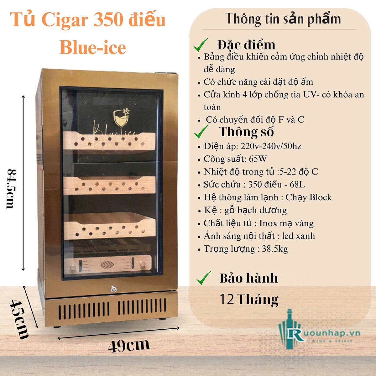 Tủ Bảo Quản Cigar 350 điếu