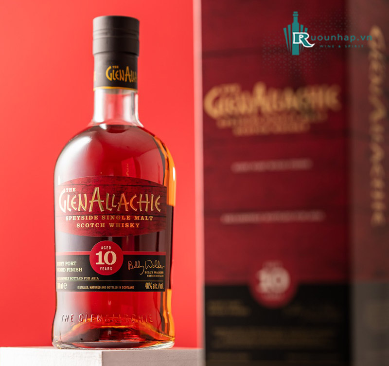 Rượu Glenallachie 10  Ruby Port Wood Finish