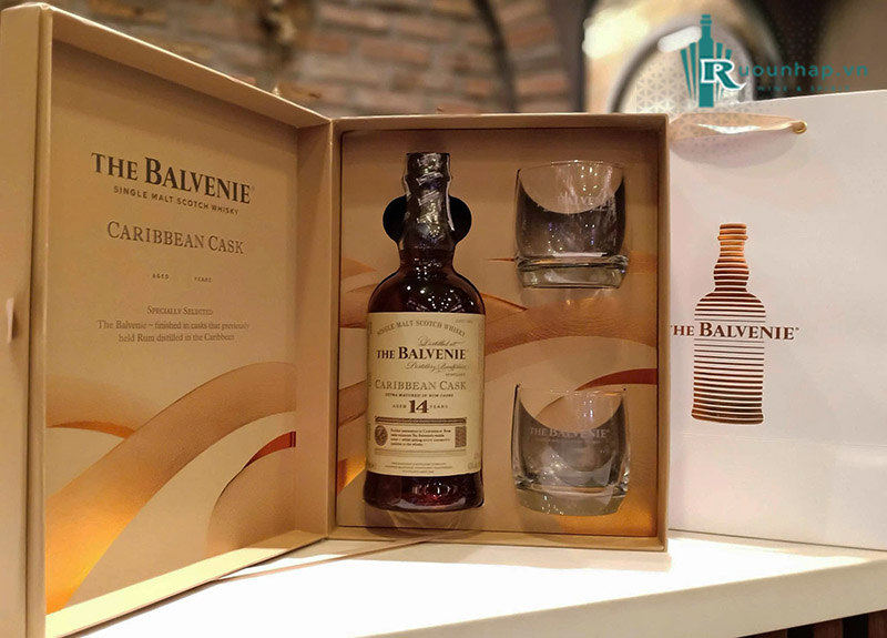 Rượu Balvenie 14 Caribbean Cask Hộp Quà 2025