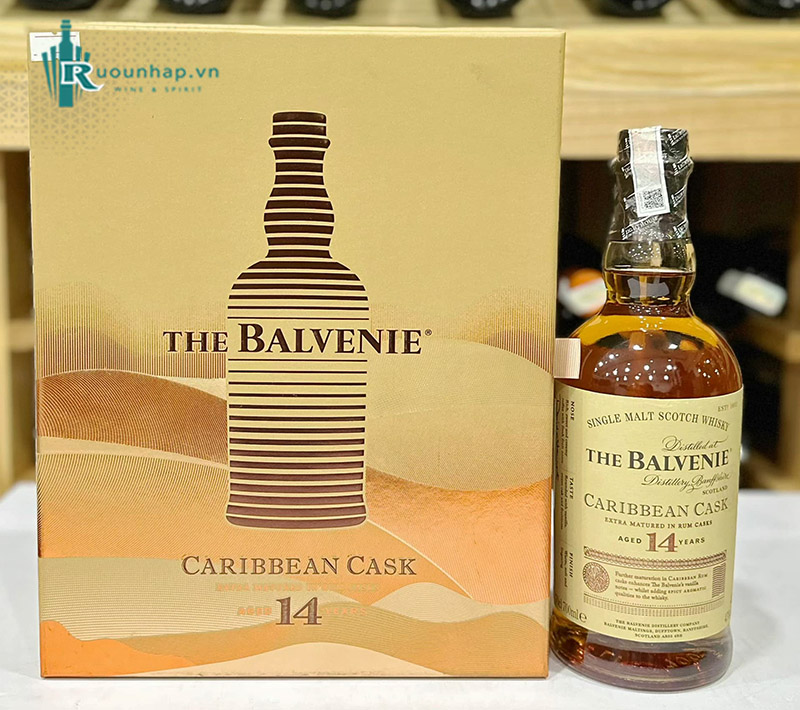 Rượu Balvenie 14 Caribbean Cask Hộp Quà 2025