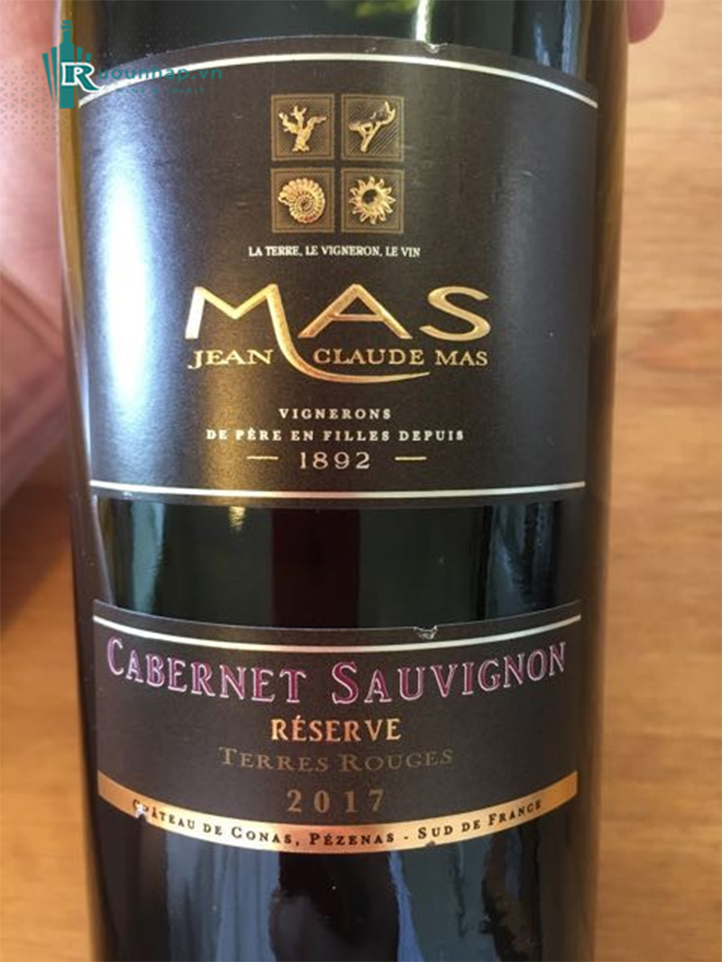 Rượu Vang Jean Claude Mas Cabernet Sauvignon Reserve Terres Rouge