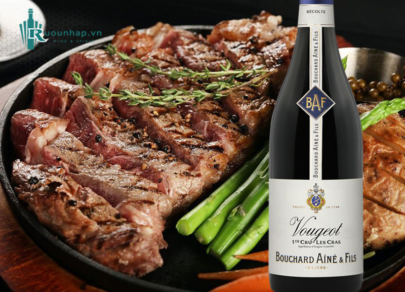 Rượu Vang Vougeot Premier Cru Les Cras Bouchard Aine & Fils là dòng rượu vang đỏ cao cấp đến từ vùng đất danh giá Côte de Nuits thuộc Bourgogne, Pháp.