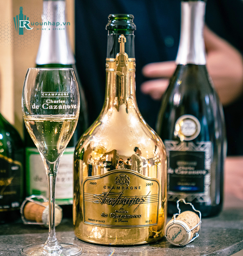 Rượu Champagne Charles de Cazanove Stradivarius Gold Brut Millésimé