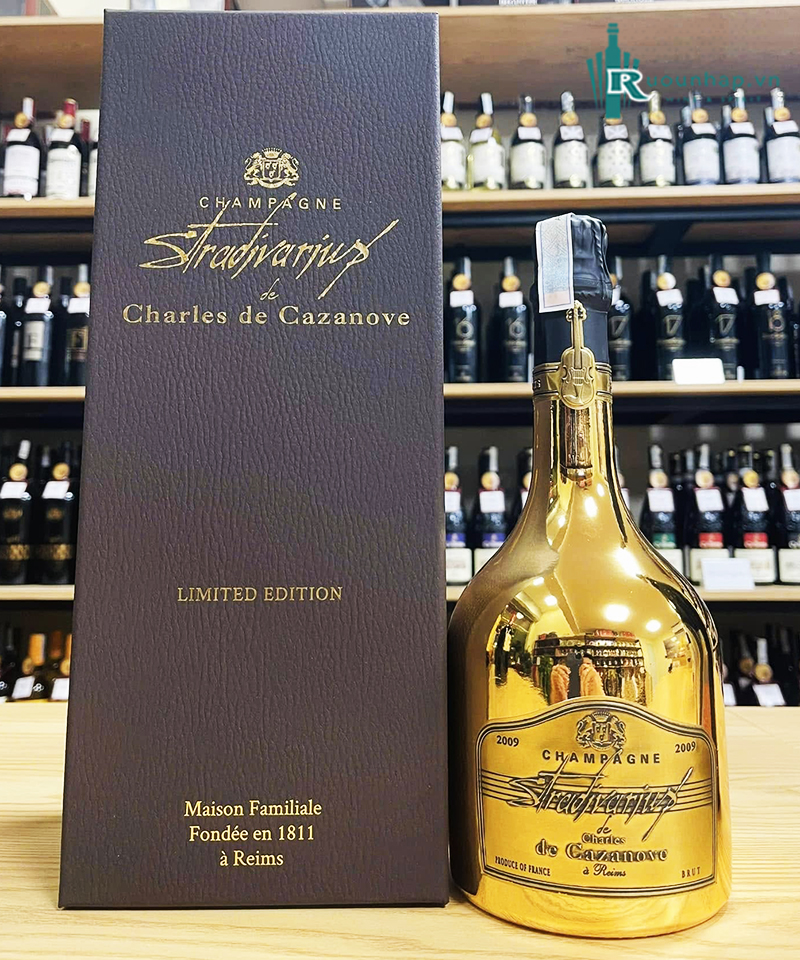 Rượu Champagne Charles de Cazanove Stradivarius Gold Brut Millésimé