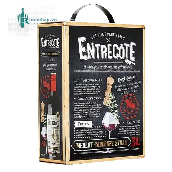 Entrecote Merlot Cabernet Sauvignon 3L Rượu Vang Bịch Entrecote Merlot Cabernet Sauvignon 3L