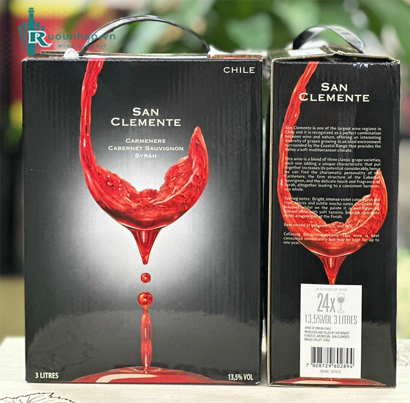 Rượu Vang Bịch San Clemente 3L 6 Rượu Vang Bịch San Clemente 3L