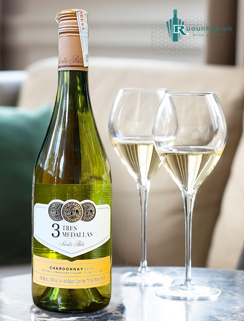 Rượu Vang Santa Rita 3 Tres Medallas Chardonnay
