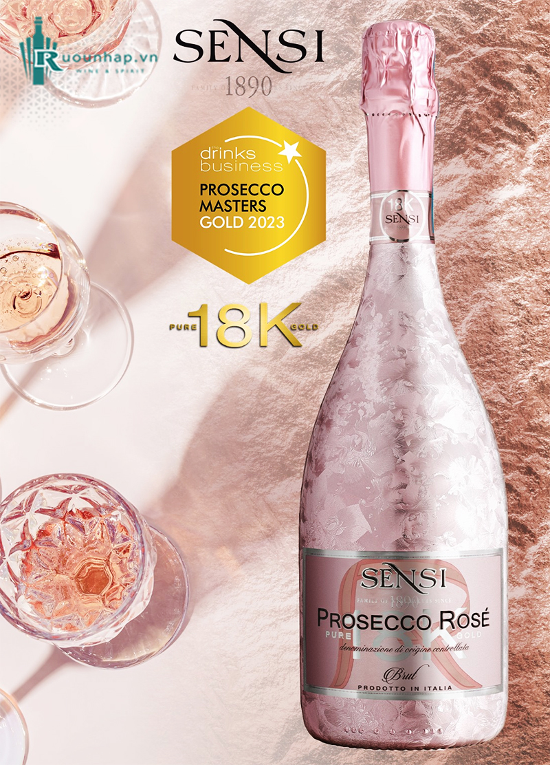 Rượu Vang Sensi 18K Prosecco Rose