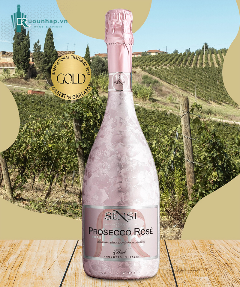 Rượu Vang Sensi 18K Prosecco Rose