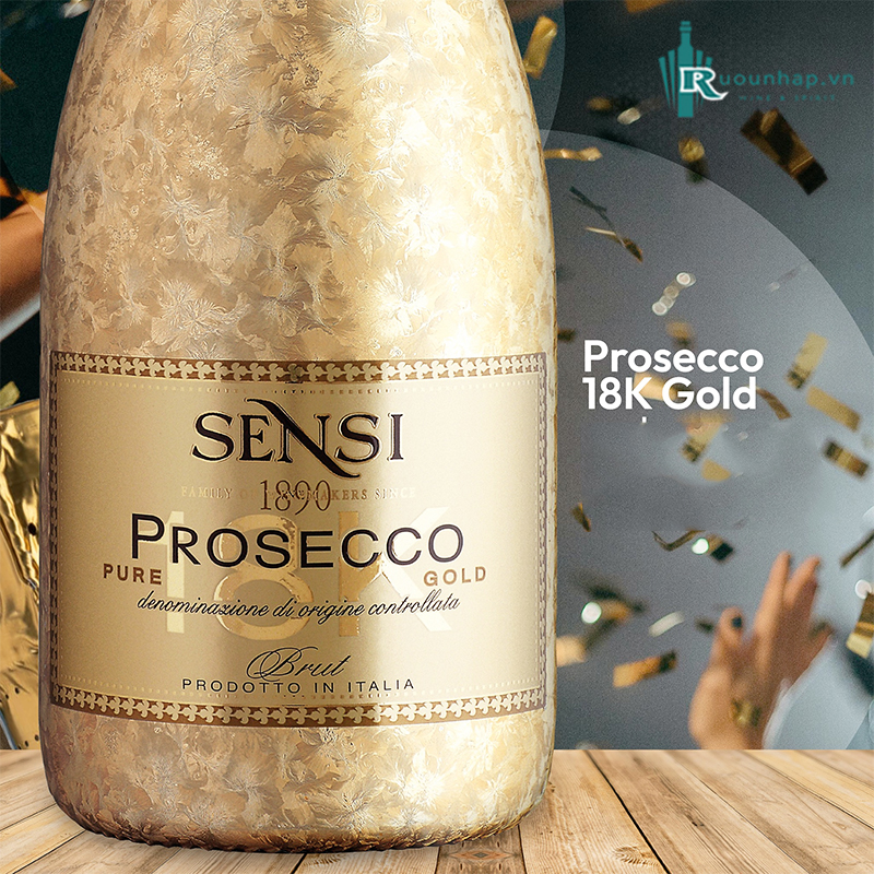 Rượu Vang Sensi 18K Prosecco White Sparkling Wine