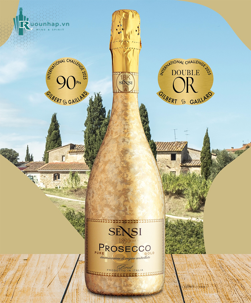 Rượu Vang Sensi 18K Prosecco White Sparkling Wine