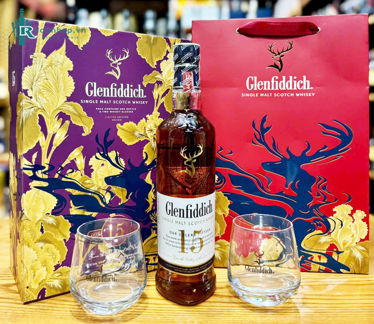 Rượu Glenfiddich 15 Năm Hộp Quà Tết 2026 5 Rượu Glenfiddich 15 Năm Hộp Quà Tết 2026