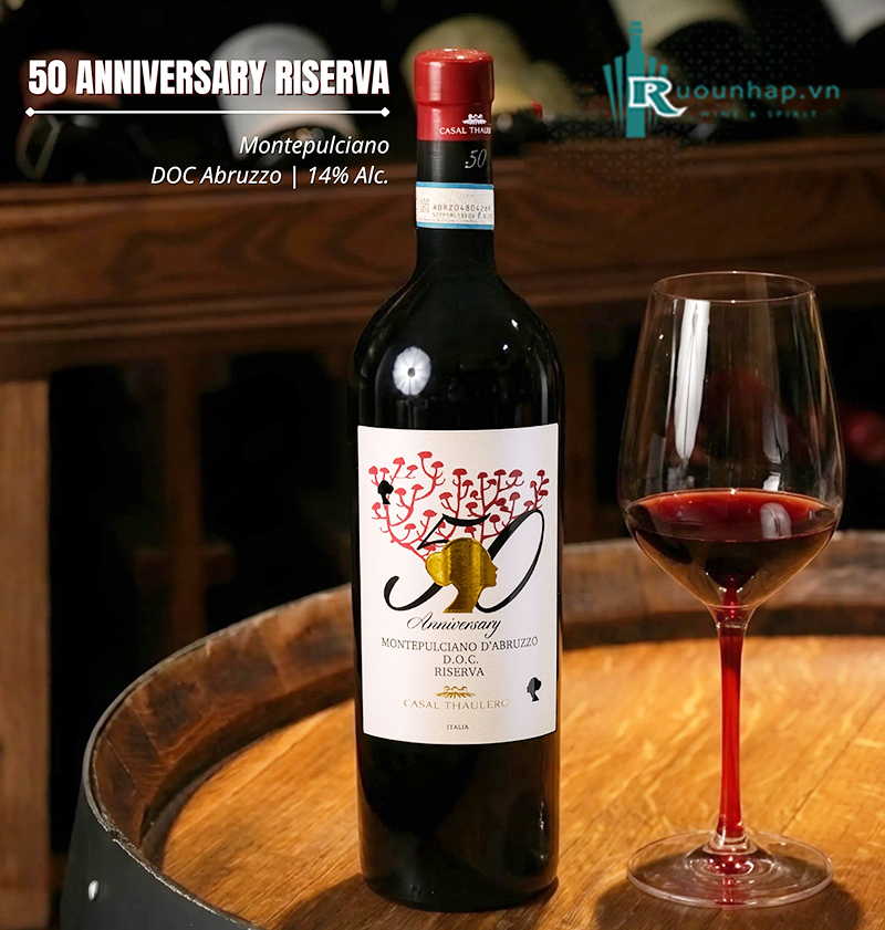 Rượu Vang 50 Anniversary Montepulciano d’Abruzzo DOC Riserva 6 Rượu Vang 50 Anniversary Montepulciano d’Abruzzo DOC Riserva